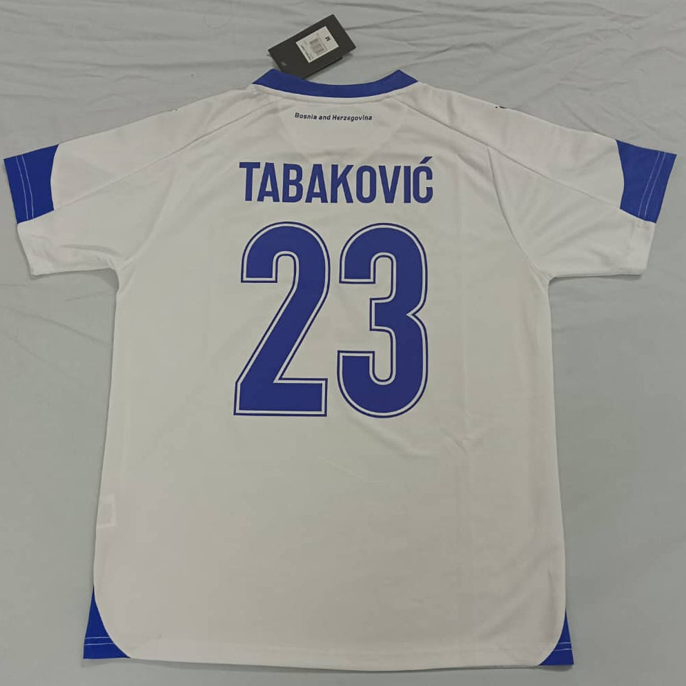 TABAKOVIĆ 23 Bosnia and Herzegovina Away (White) Shirt 2024-2026